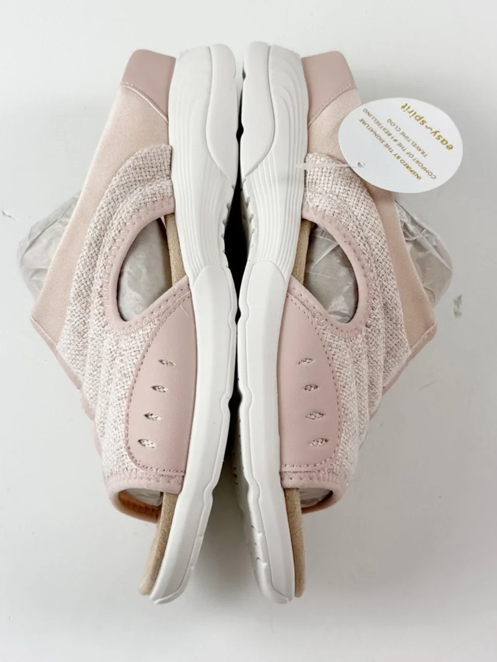 Easy Spirit Traciee Lightweight Flat Easy On Sandals Womens 9M Light Pink NWT